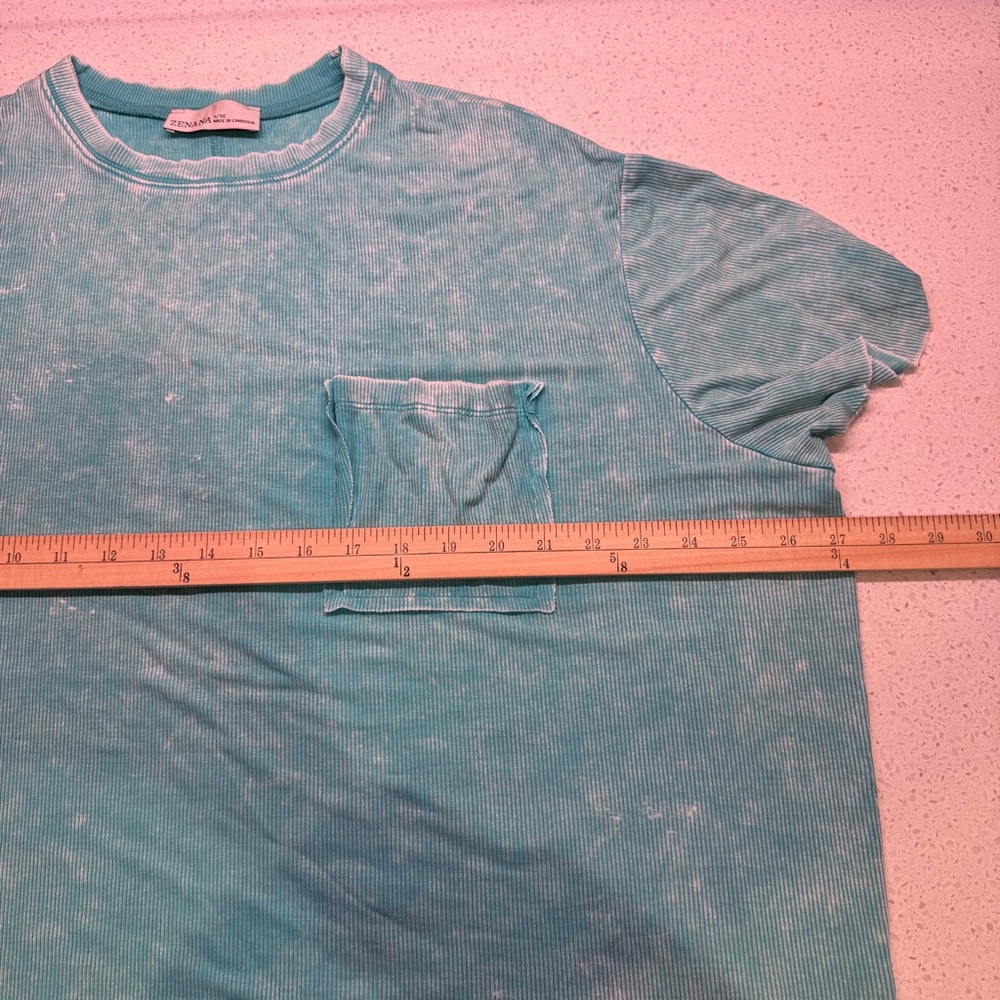 Zenana Outfitters Blue Short Sleeve Tee NWOT - Picture 6 of 7